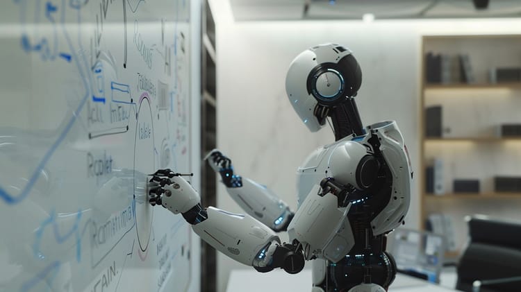 AI robot at whiteboard